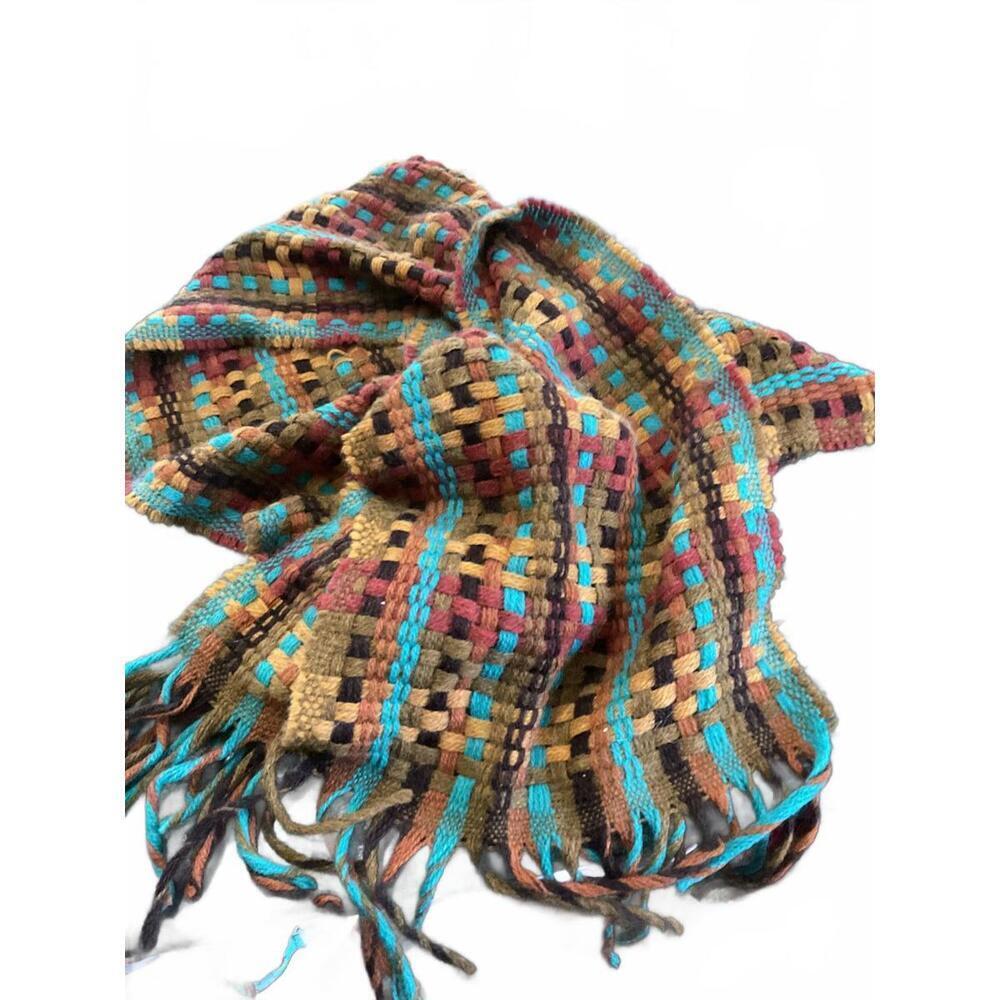 Made in Italy Woven Lambs Wool Scarf with Fringe